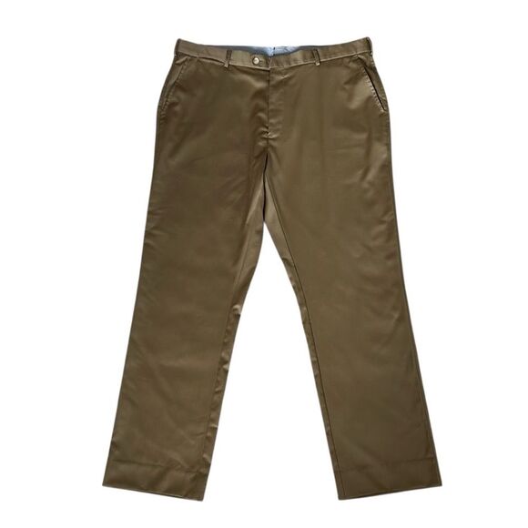 Peter Millar 100% Wool Dress Pants Flat Front Khaki Size 38X32 Made in Peru - Picture 1 of 12